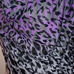 Leopard Print Top in Purple and Black And Grey.